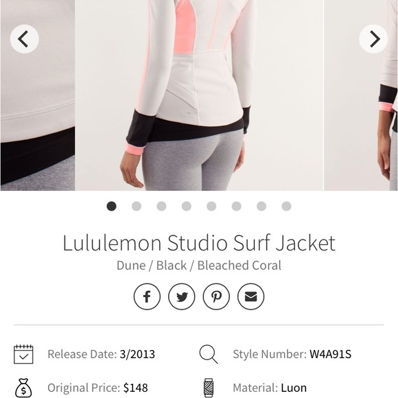 Lululemon Studio Surf Jacket Black/Gray/Pink (Dune/Black/Bleached Coral) -size 8 - Picture 15 of 16